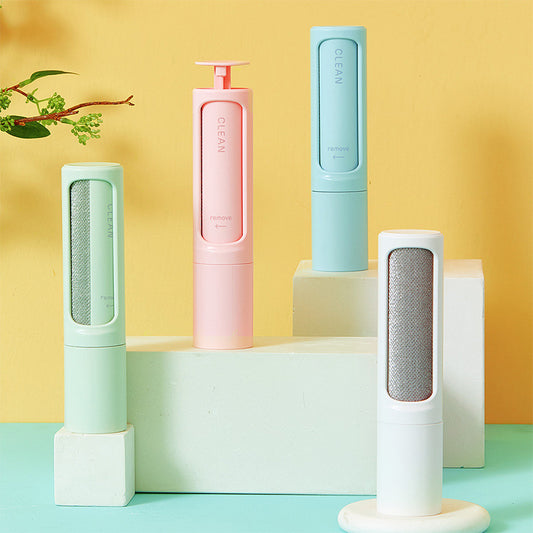 2-1 Reusable  Hair Remover Brush Lint Roller Portable Effective Self Cleaning Fur Hair Dust Removal Brush